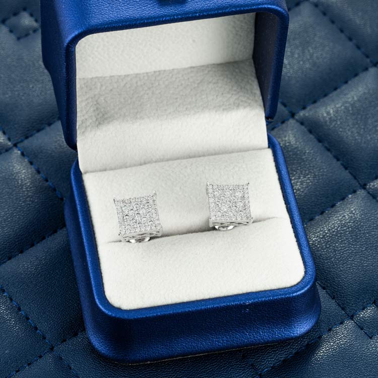 9MM Moissanite Square Earrings 14K Gold、mySite、hinf8tx79