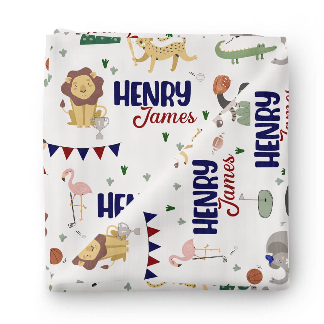  Safari Games Personalized Swaddle Blanket、mySite、layawaytickets