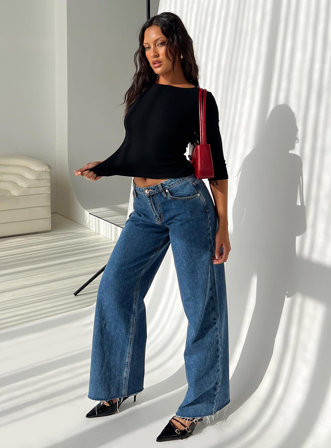 Darla Low Rise Straight Jean Mid Wash、mySite、solidvoid