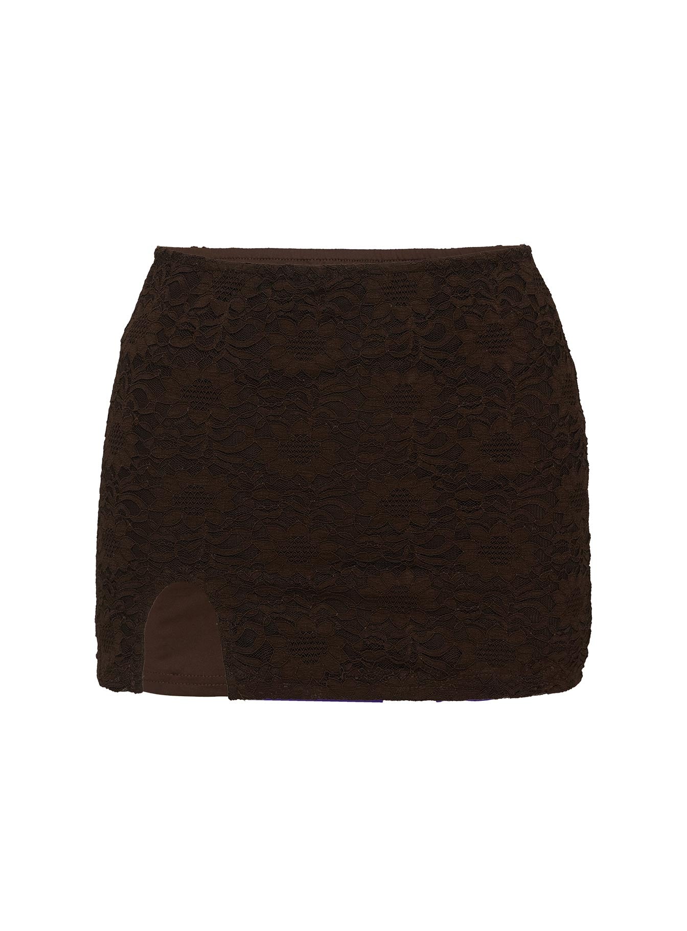 Bennington Lace Mini Skirt Brown、mySite、solidvoid