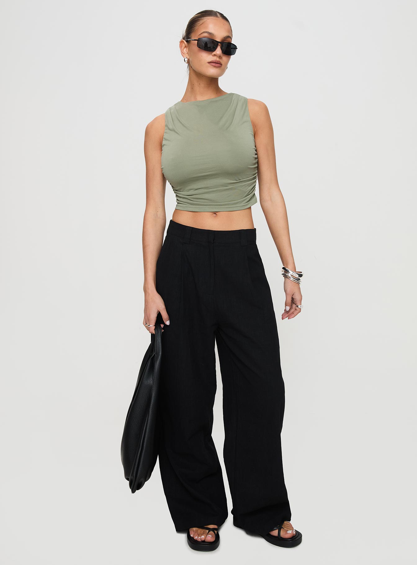 Hold Em High Neck Top Green、mySite、solidvoid