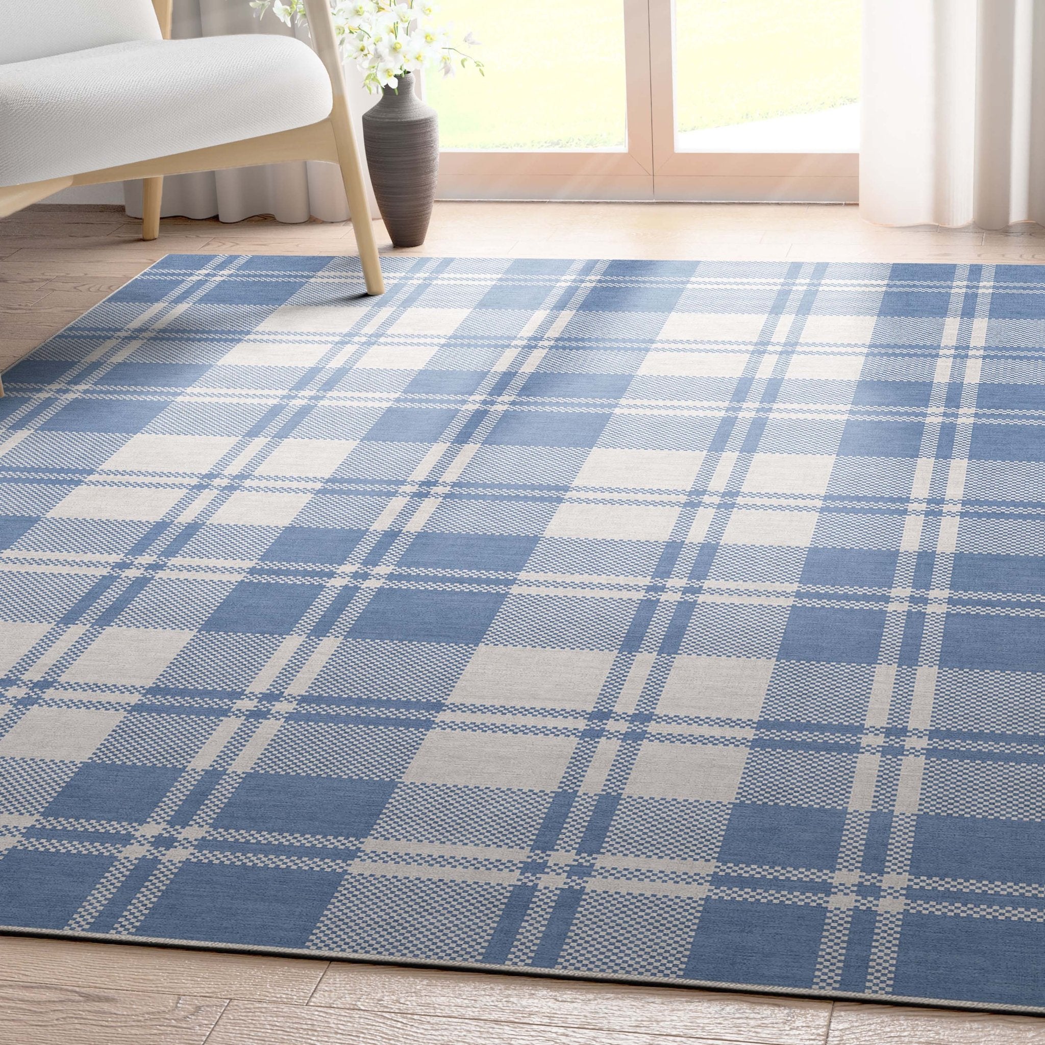 Plaid Modern Geometric Boxes Flat-Weave Rug、mySite、gigharbornorthrealestate