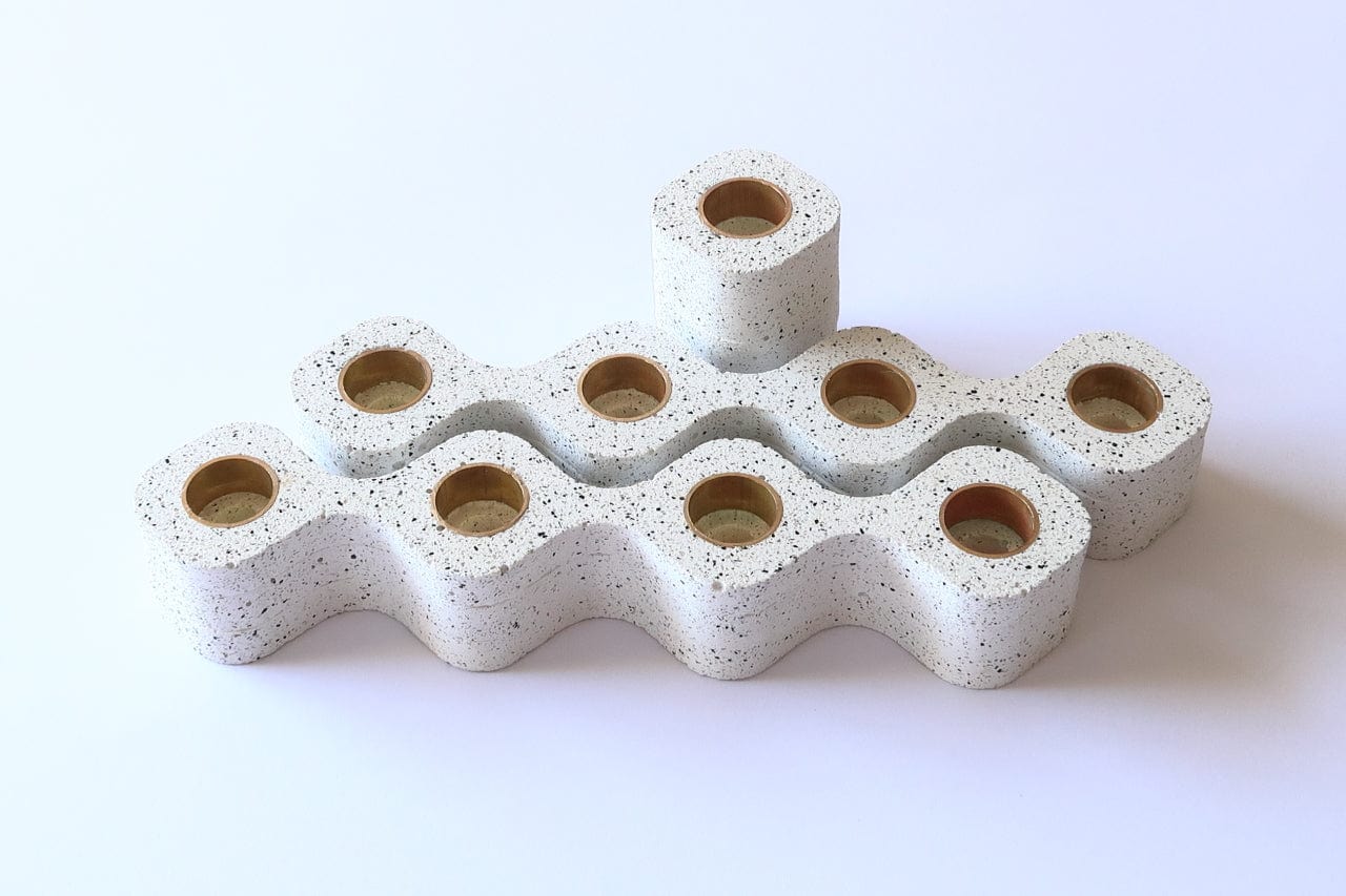 Handmade Cement Waves Menorah by Israel Museum、mySite、topwebapps