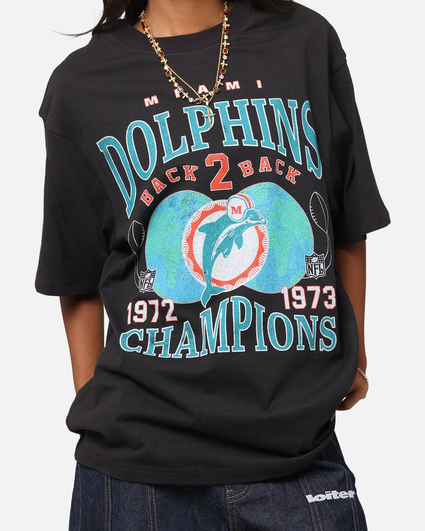 Mitchell & Ness Miami Dolphins Pinnacle T-Shirt Faded Black、mySite、zt4zffjzw
