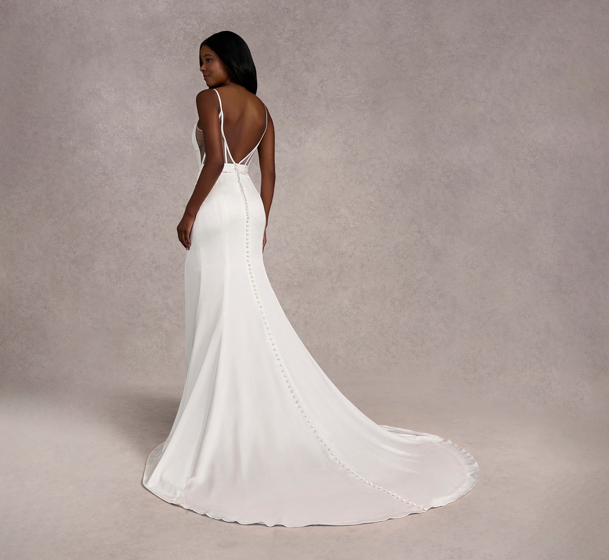 Corset And Asymmetrical Draping Double Face Satin Gown In Ivory/Ivory/Nude In Ivory Ivory Nude、mySite、solidvoid