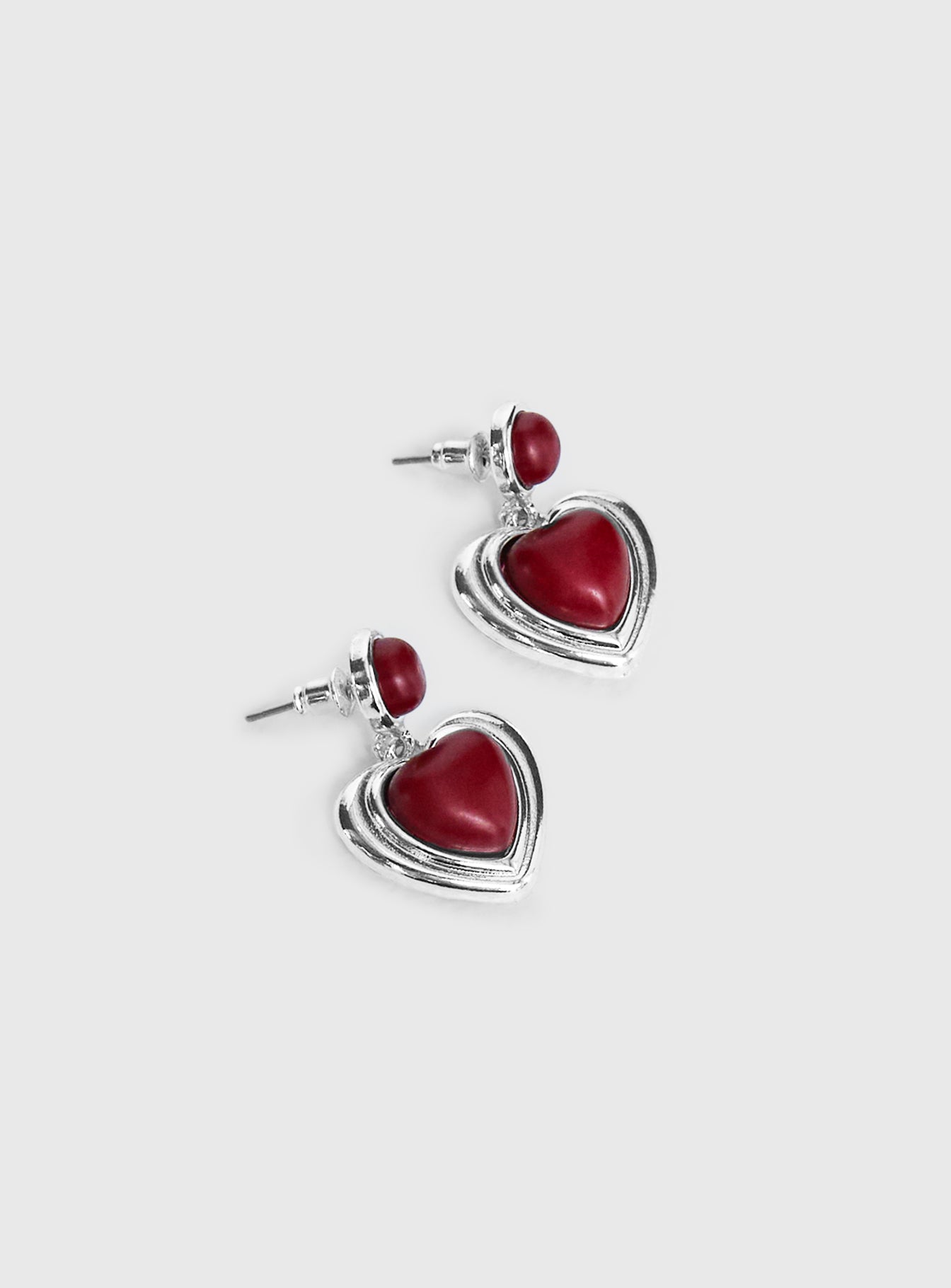 Blanchette Earrings Silver / Red、mySite、solidvoid