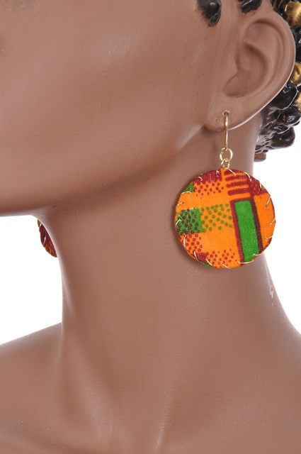 Kente Print Earrings-DPJ3227ER、mySite、solidvoid