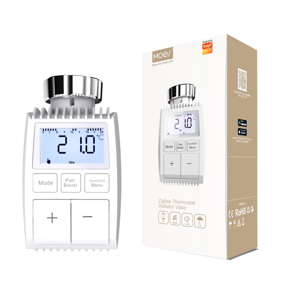 Smart Programmable Radiator Actuator Valve Tuya ZigBee3.0 Round Screen Thermostat Temperature Controller、mySite、fannypackpong
