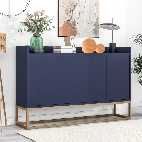 TREXM Modern Sideboard Elegant Buffet Cabinet with Large Storage Space for Dining Room, Entryway (Navy)、、casual