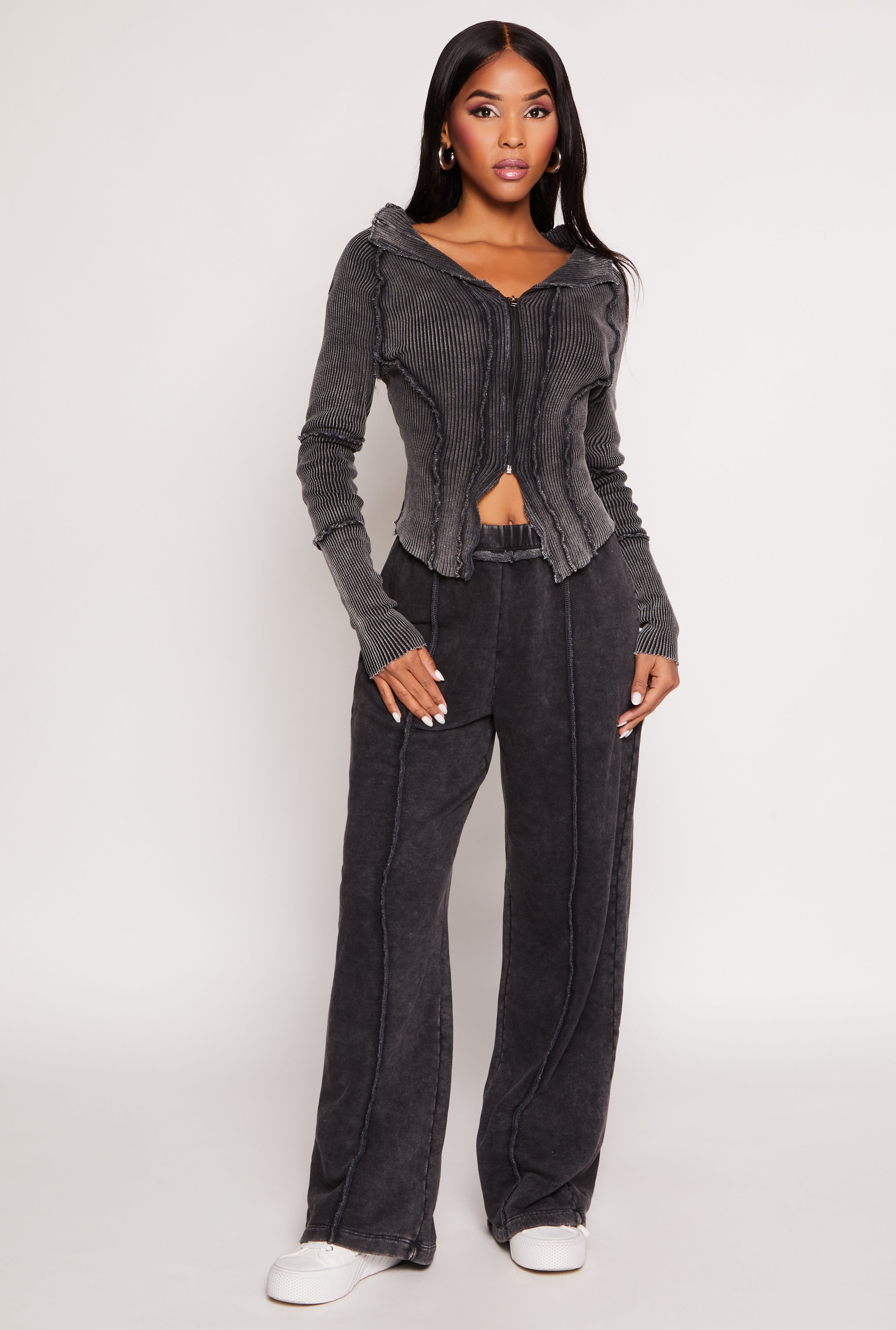 French Terry Acid Wash Sweatpants、mySite、camillekostekn