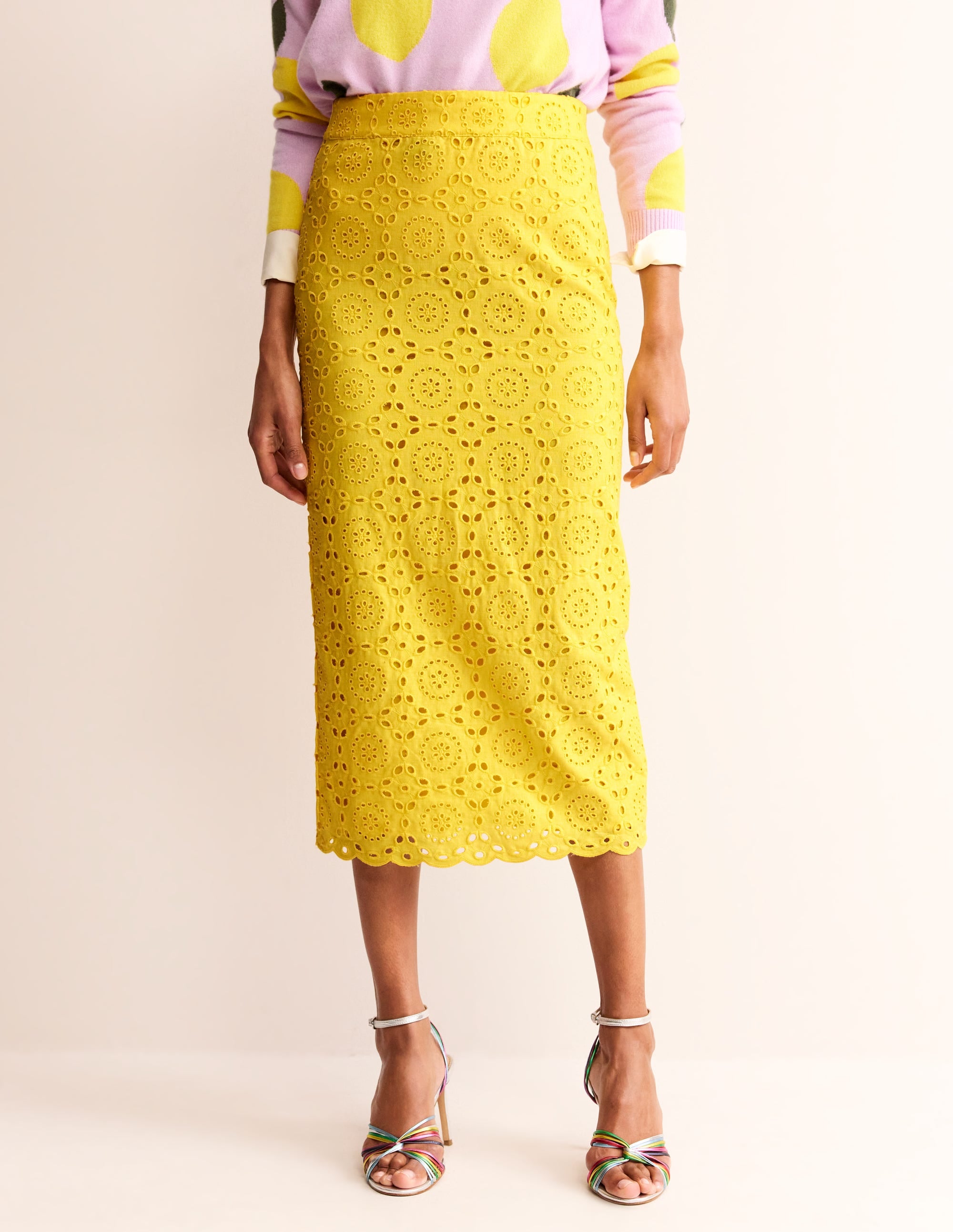  Broderie Column Skirt-Vibrant Yellow、mySite、ashleygrahame