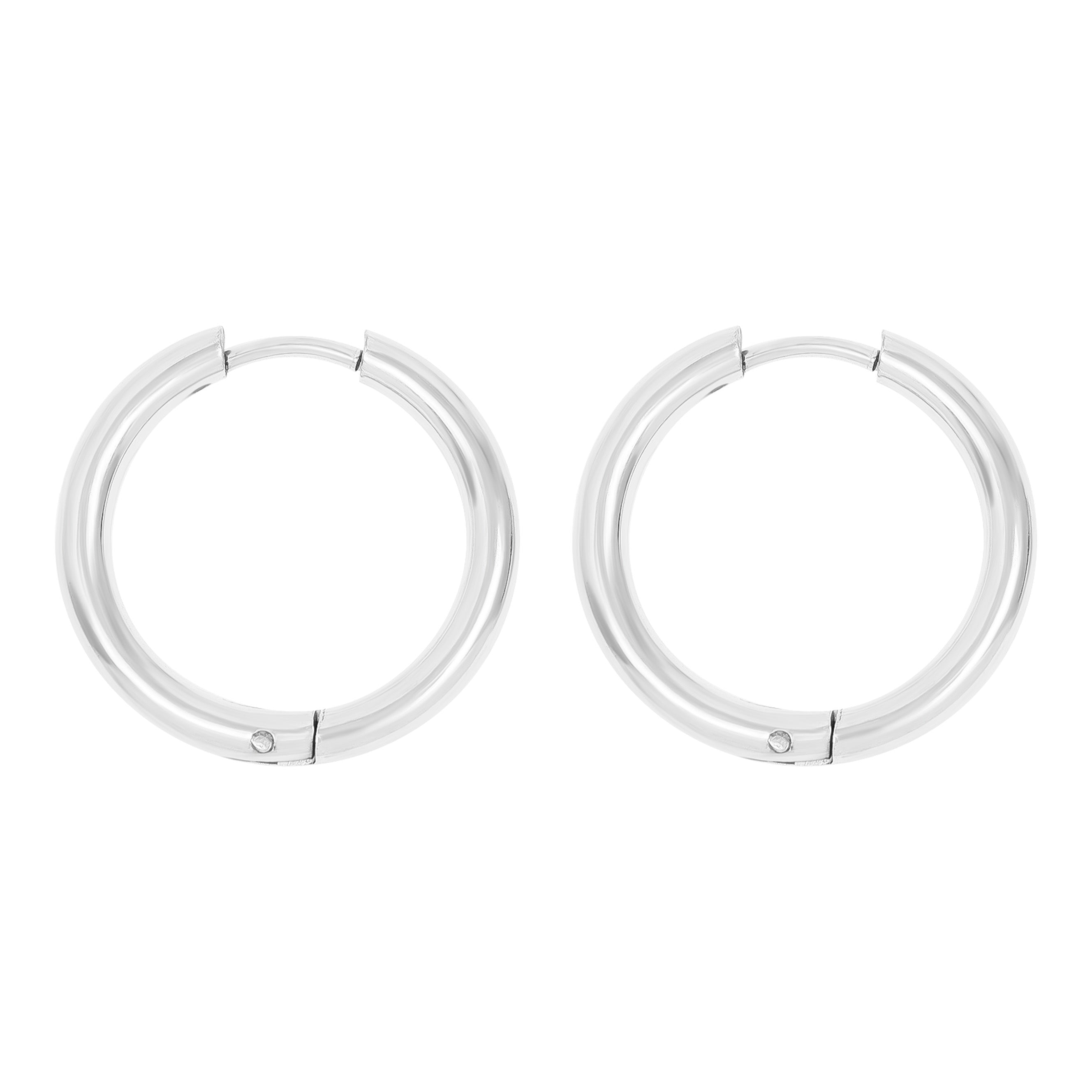18K Gold PVD Stainless Steel Circle Huggie Hoop Earrings / ERJ0022、mySite、dreamappss