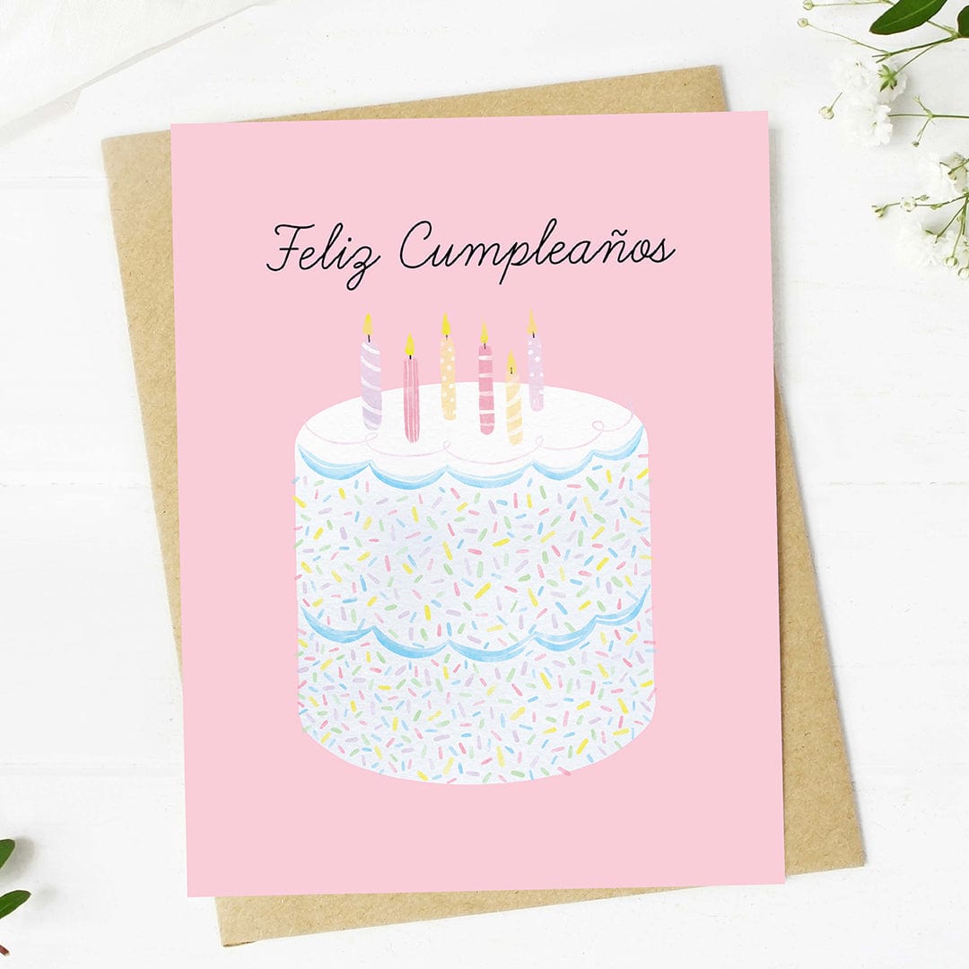  Feliz Cumpleaños Elegant Cake Spanish Birthday Card、mySite、ghnorth