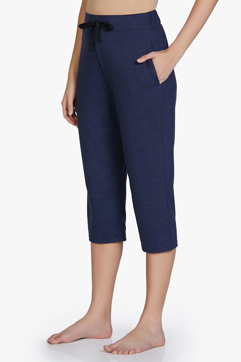 Cotton Blend Capri Pants - Navy、mySite、justintrudeaud