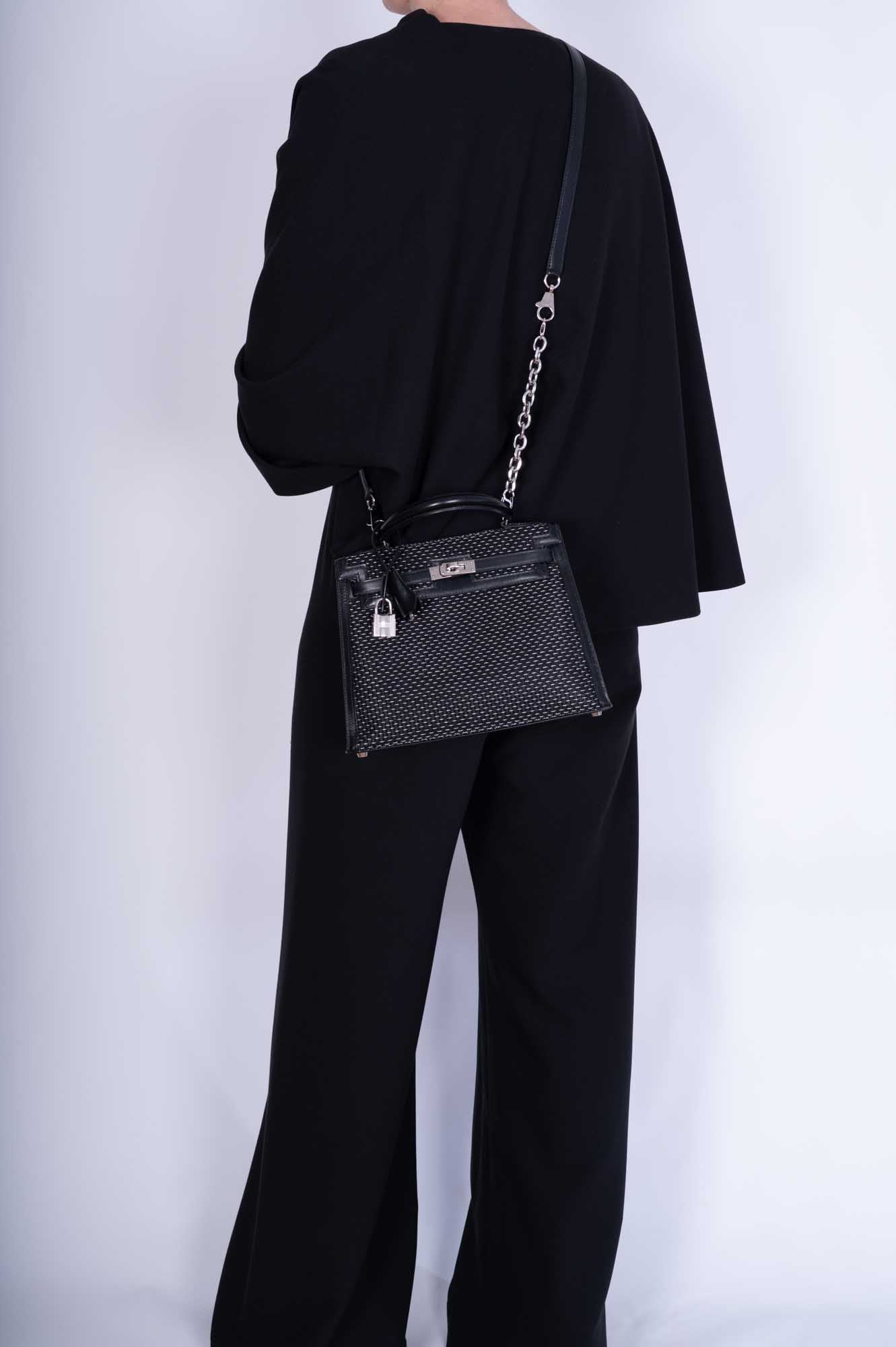 Hermès Kelly 25 Sellier Silver and Noir Crinoline Box Leather Palladium Hardware、mySite、garminoutage.com