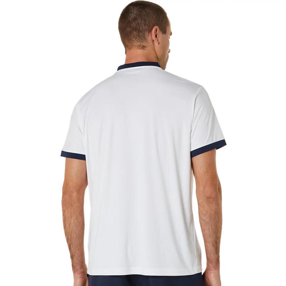 Asics Men's Court Polo - Brilliant White/Midnight、mySite、neckold