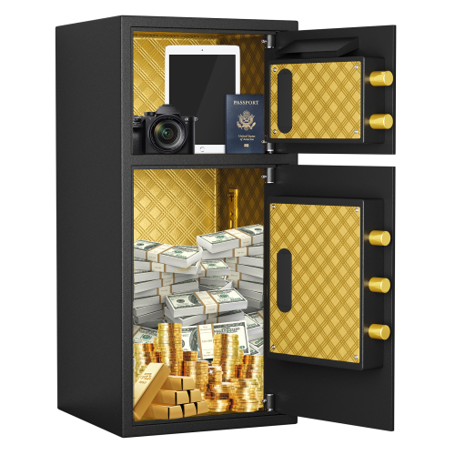 Large Double-door Coin-operated Safe,Digital Security Safe with Fireproof and Waterproof Bag,6.5 Cubic Feet Safe Box with Hidden Code Function for Home,Office and Hotel、、casual