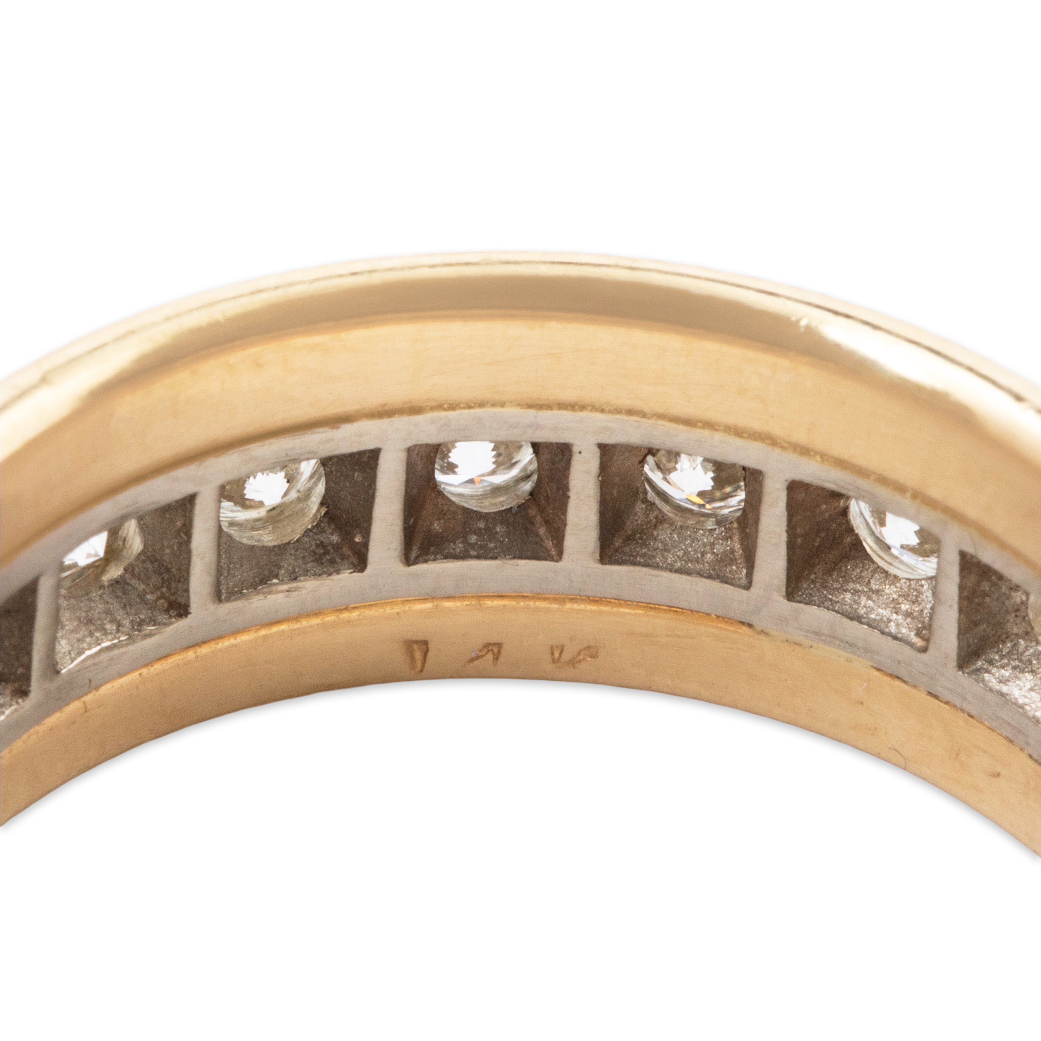 Vintage Heavy 14k Yellow Gold .925cttw Diamond Spectacular Eternity Band Ring、mySite、hinf8tx79