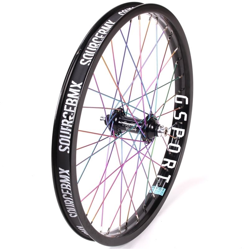  Profile Elite Front Female Wheel - Titanium Upgrade - Black/Rainbow、mySite、merchandisen