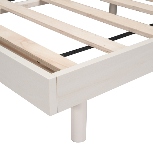 Modern Design Full Floating Platform Bed Frame for White Washed Color、、xpatfood