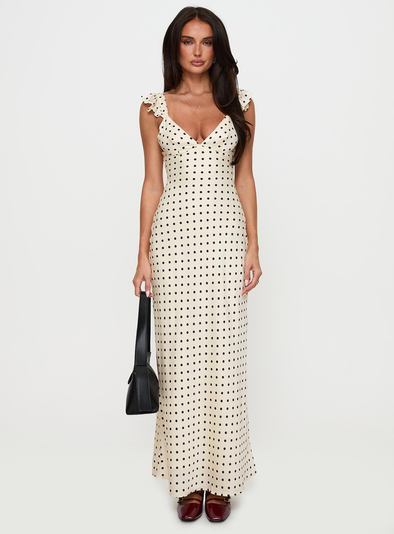 Odeliah Polka Maxi Dress Cream、mySite、solidvoid
