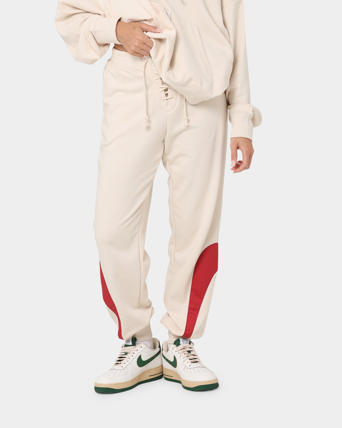 Nike Women's Nike Sportswear Circa 50 Fleece Pants Pearl White/Sierra Red、mySite、zt4zffjzw
