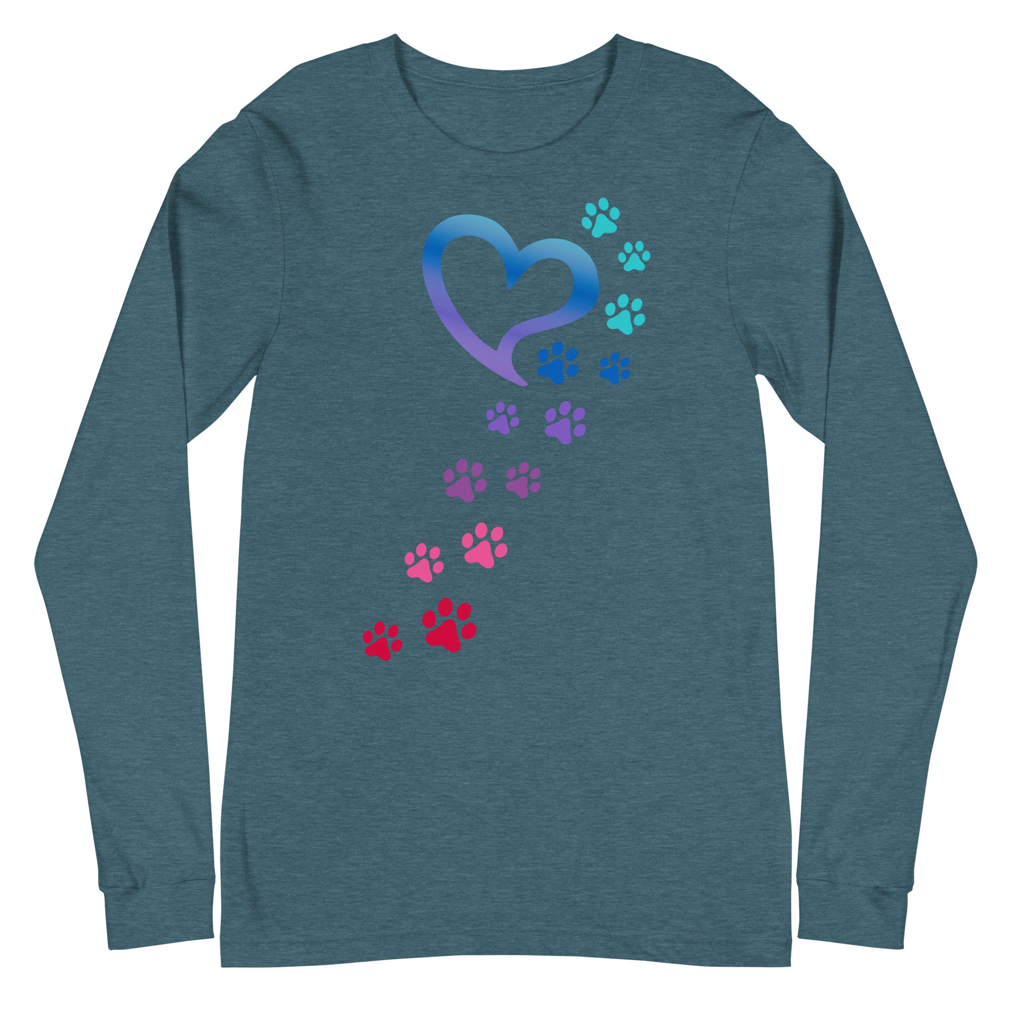 Rainbow Paws To My Heart Long Sleeve Tee、mySite、camillekostekn