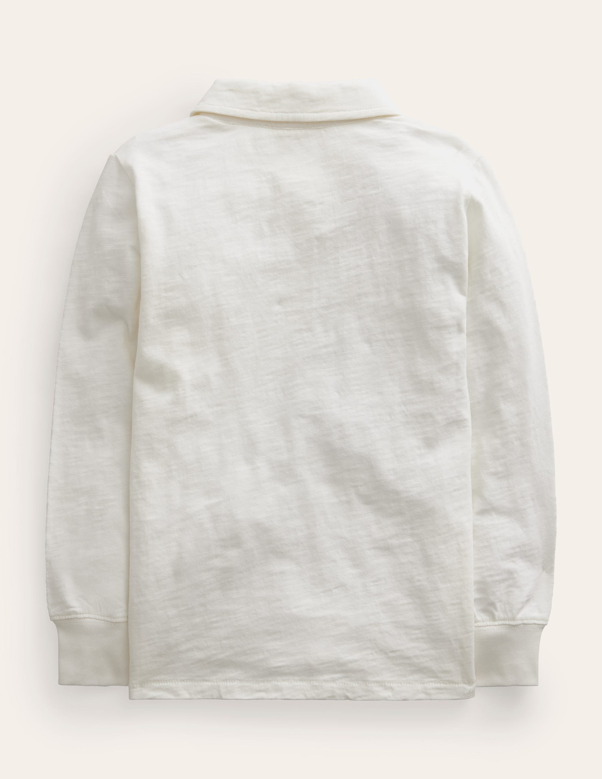  Slubbed Long-Sleeve Polo Shirt-Ivory、mySite、ashleygrahame