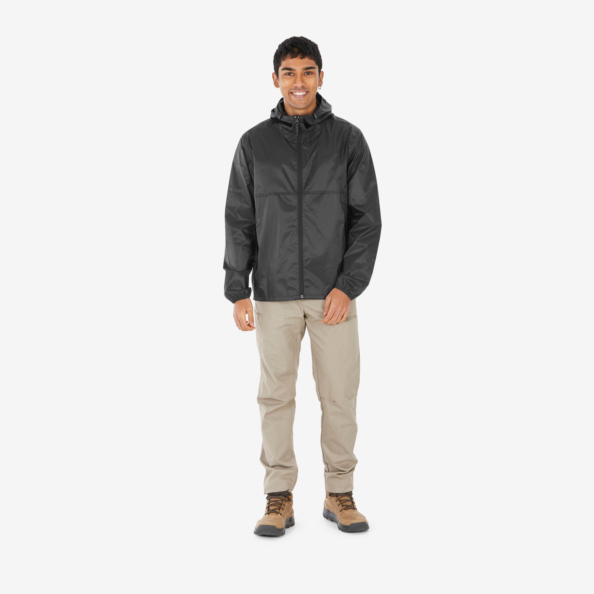 Quechua Men's Raincut Fullzip Waterproof Rain Jacket