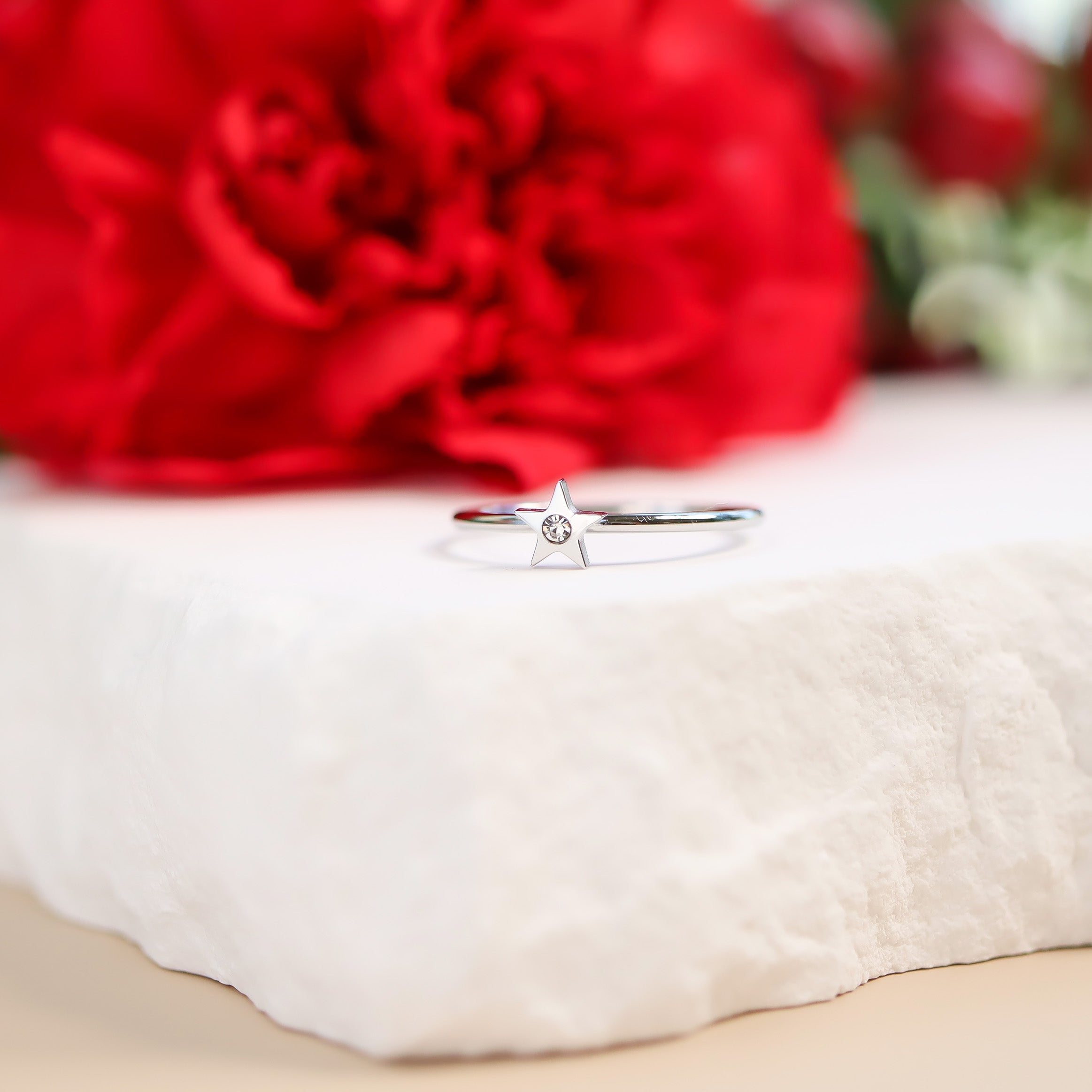 18K Gold PVD Stainless Steel CZ Stone Star Symbol Ring / ZRJ0003、mySite、dreamappss