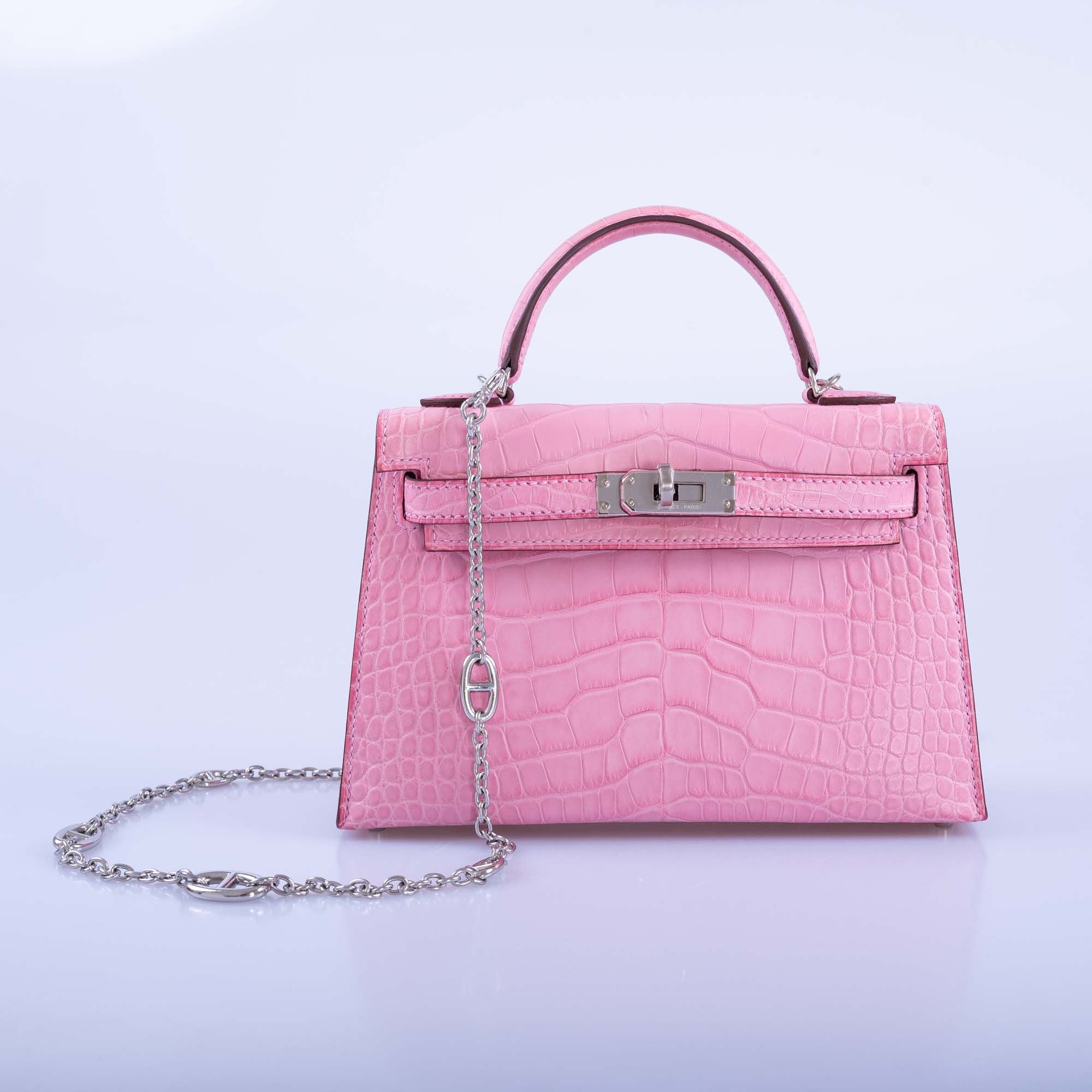 Hermès Kelly Mini 20 Sellier Bubblegum 5P Pink Matte Alligator Palladium Hardware、mySite、garminoutage.com