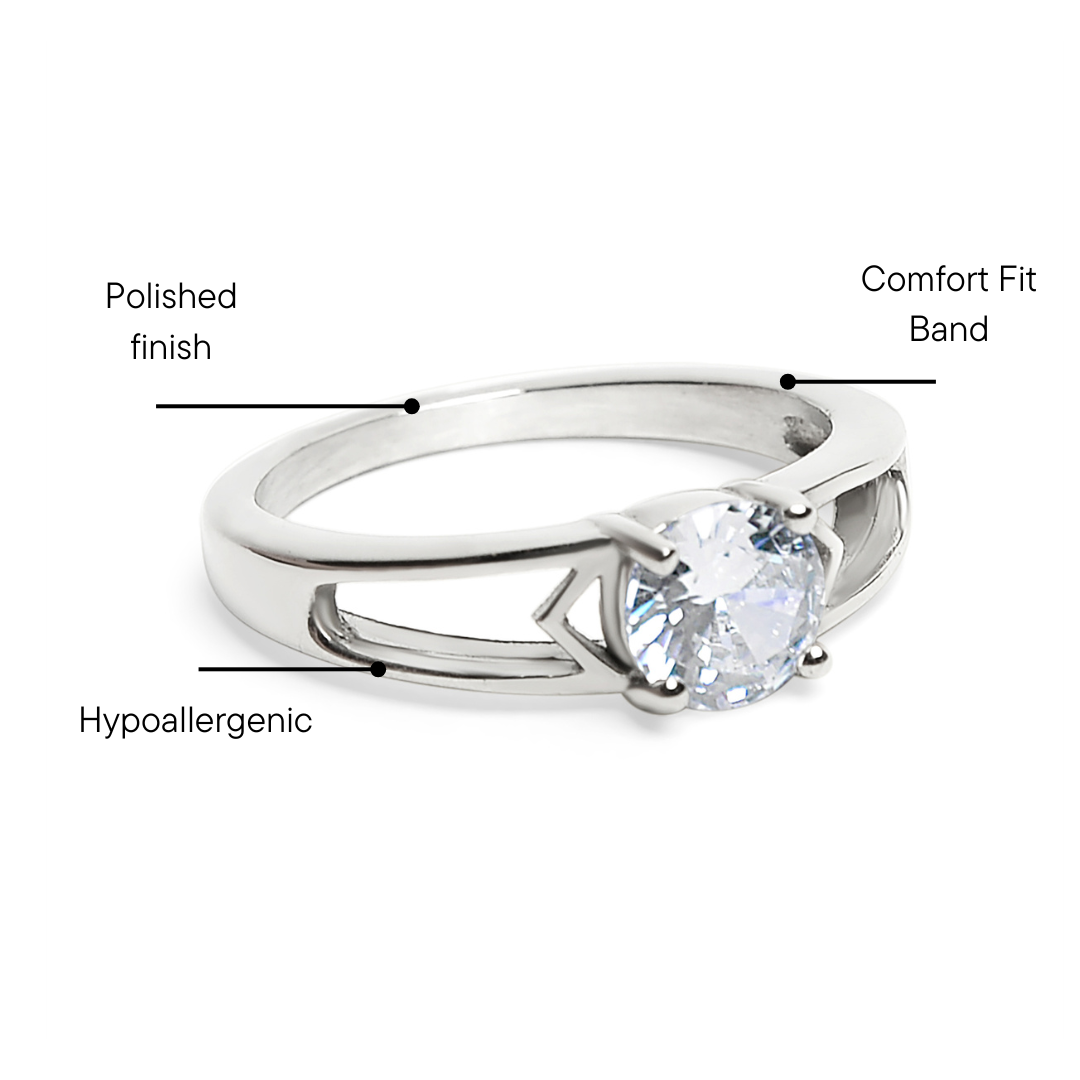 Polished Stainless Steel Cutout CZ Ring / ZRJ4140、mySite、dreamappss