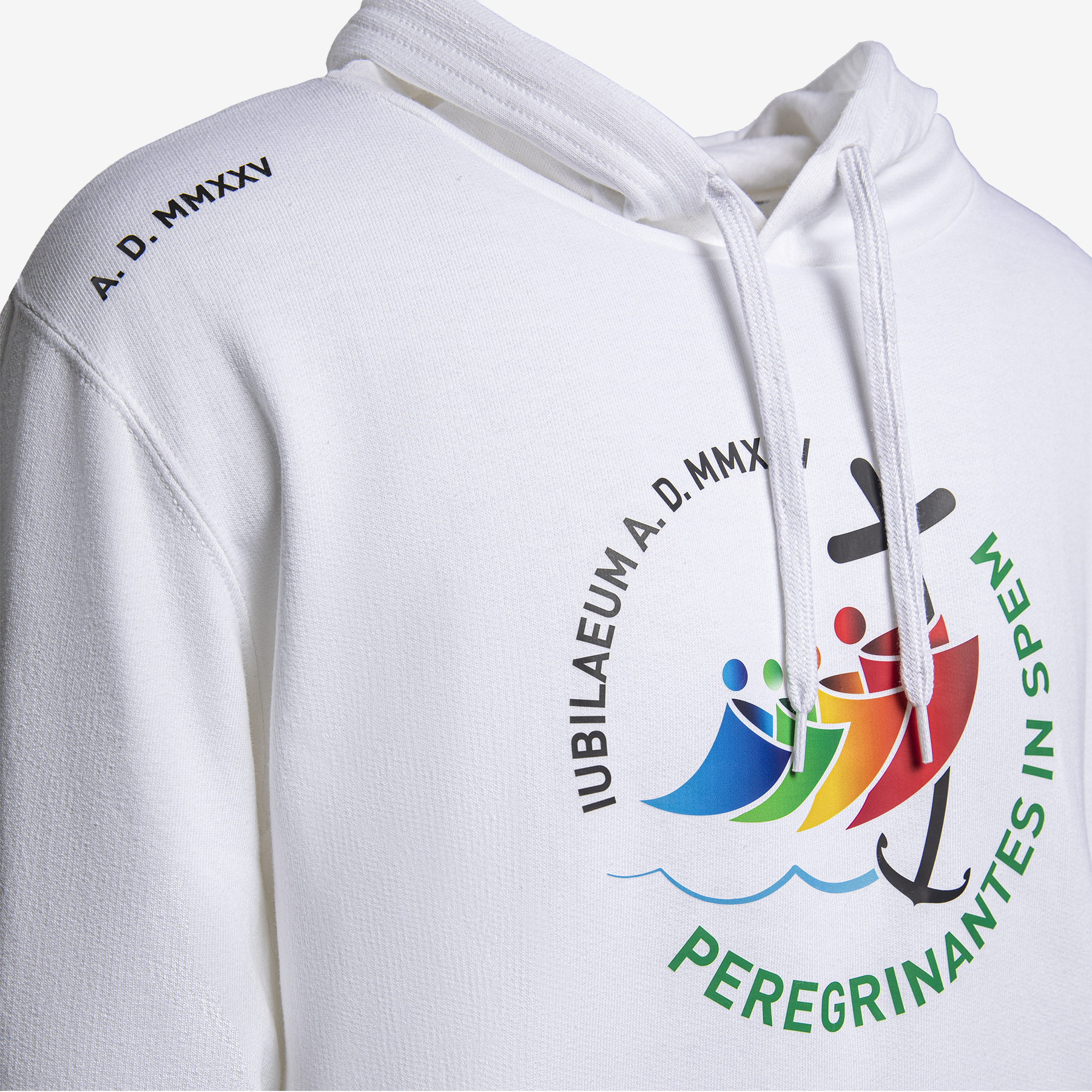 FELPA BIANCA CON CAPPUCCIO GIUBILEO 2025、mySite、topwebapps