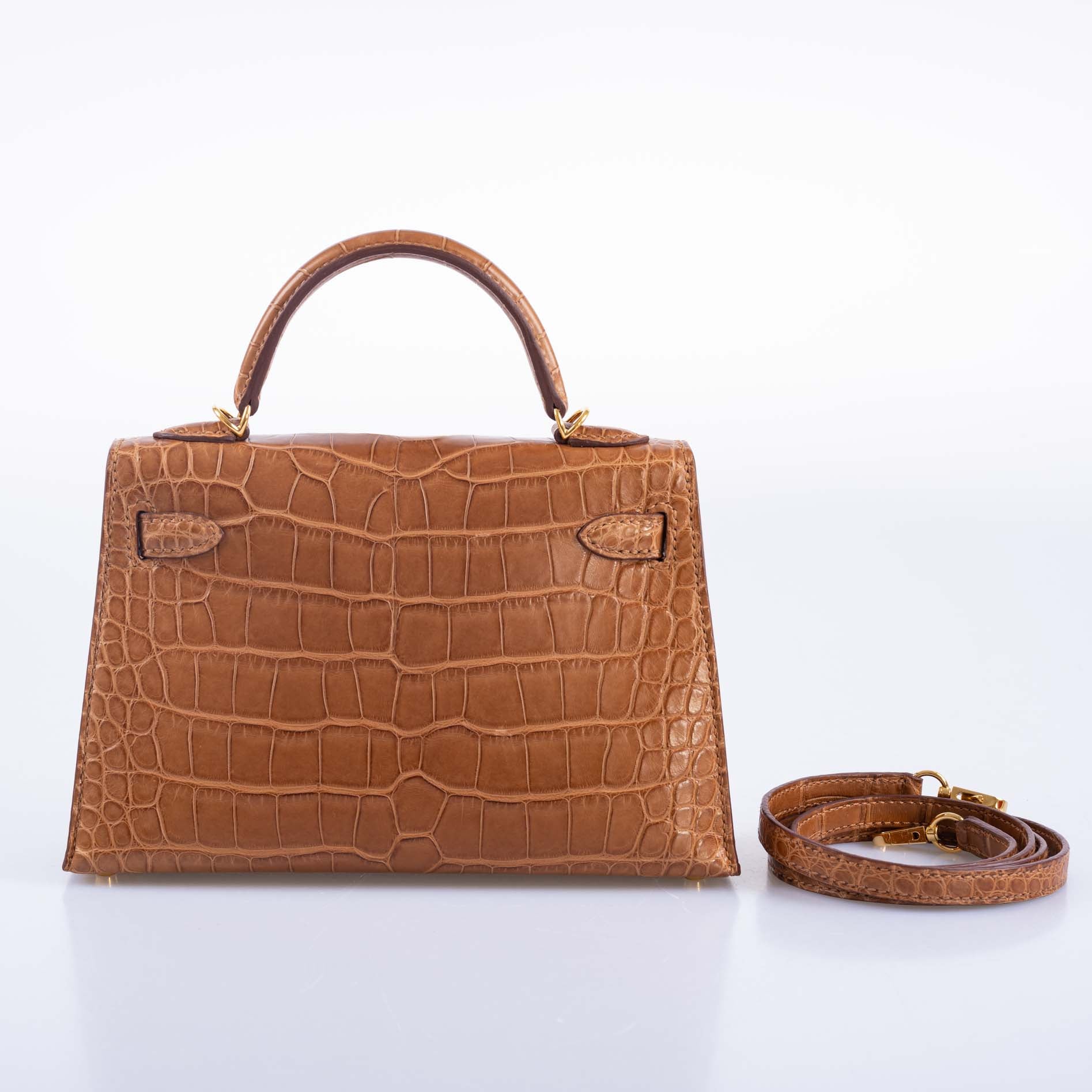 Hermès Kelly 20 Mini II Sellier Gold Matte Alligator Gold Hardware、mySite、garminoutage.com