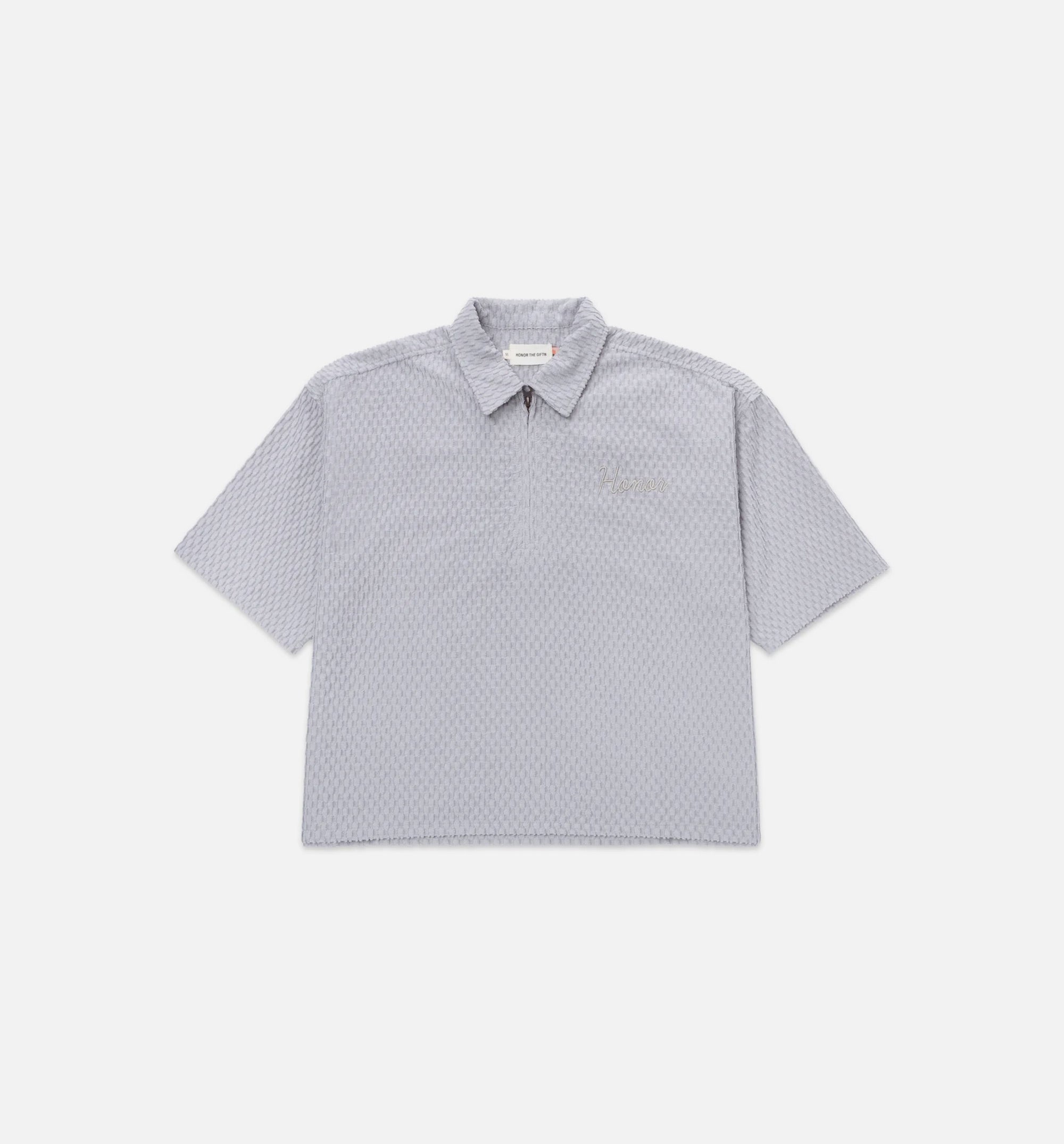 Textured Knit Quarter Zip Mens Short Sleeve Shirt - Grey、mySite、dreamappss