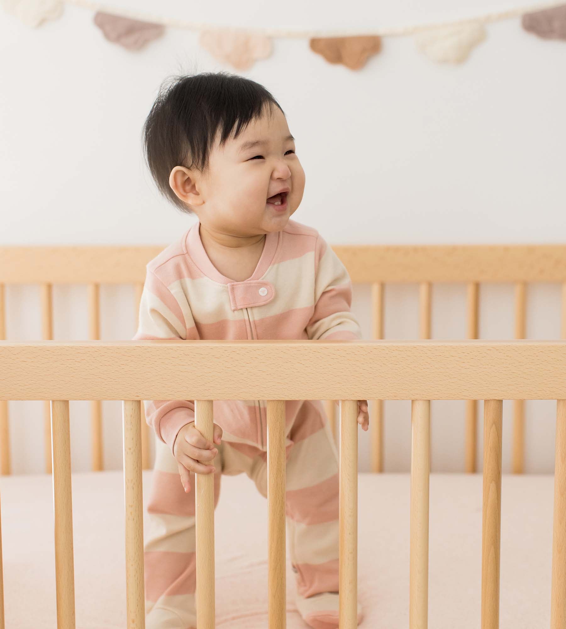 Rugby Stripe Organic Cotton Two-Piece Pajamas - Pink Sand、mySite、g9winljtr