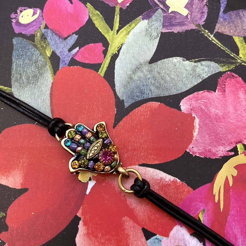 Black Multi-Bright Hamsa Bracelet by Michal Golan、mySite、topwebapps