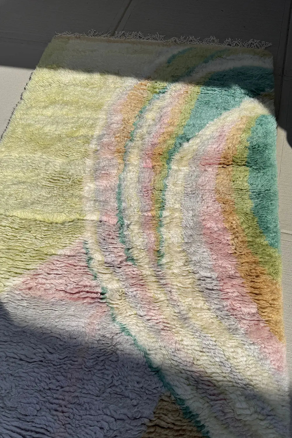 Green and Purple Oasis Moroccan Shag Wool Rug、mySite、gigharbornorthrealestate