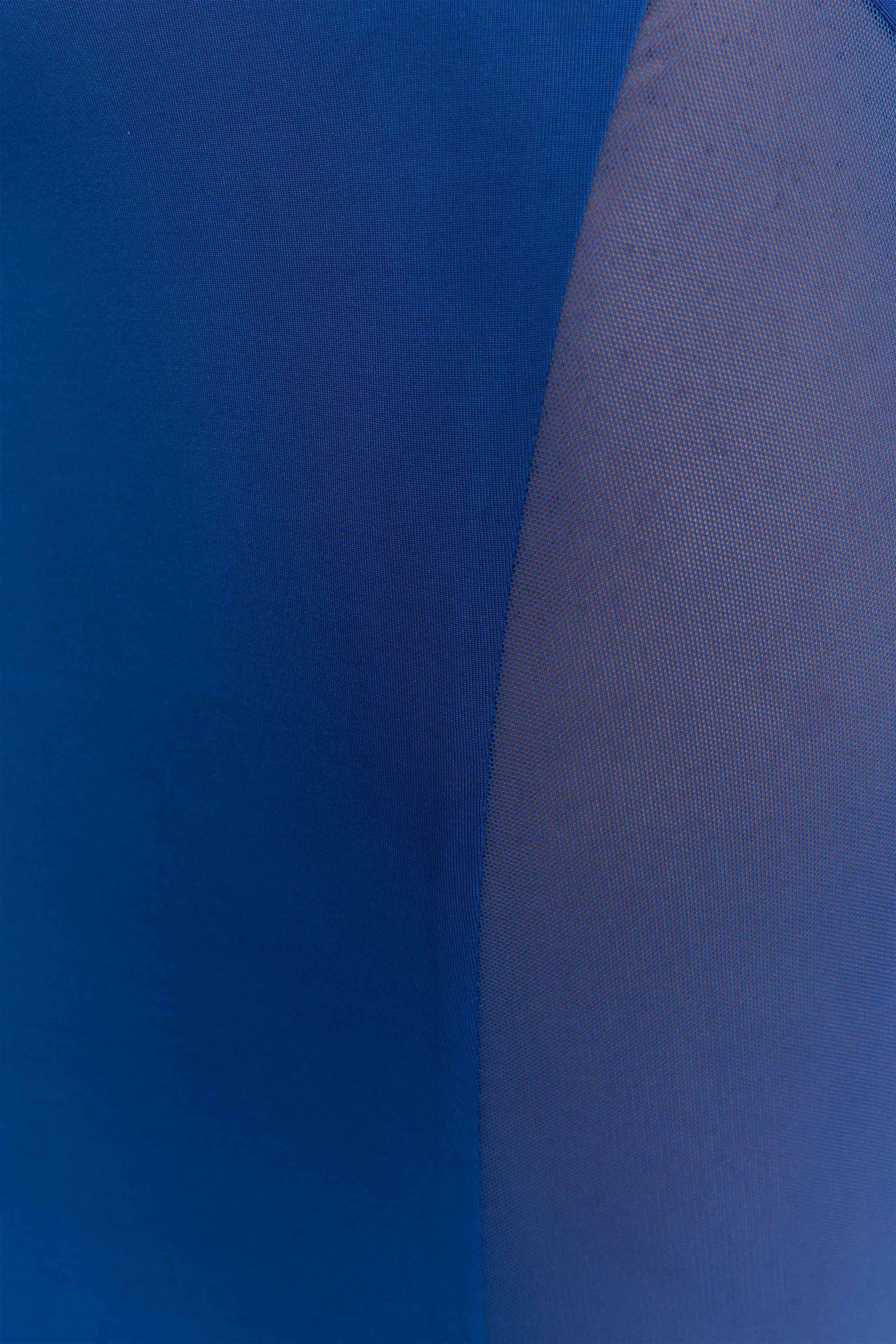 Wyatt Slinky And Mesh Maxi Dress - Cobalt Blue、mySite、solidvoid