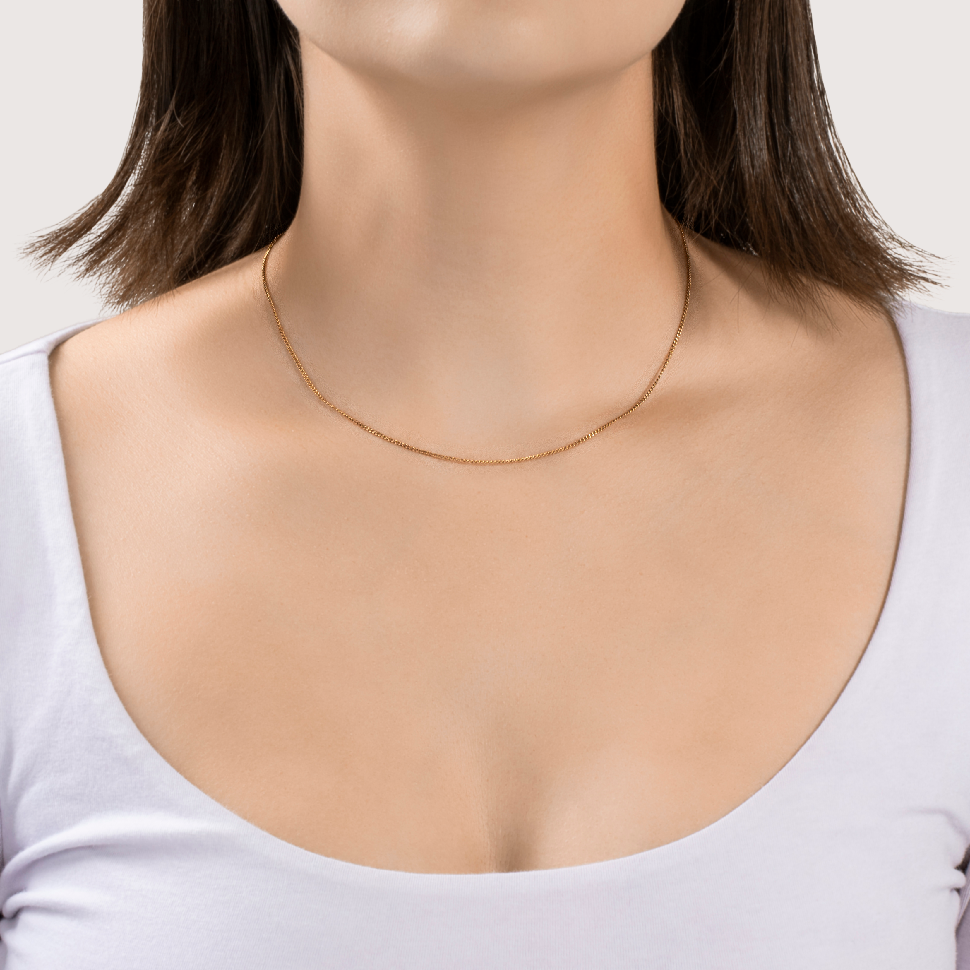 Vintage 14k Yellow Gold Classic Curb Link Necklace 16、mySite、hinf8tx79