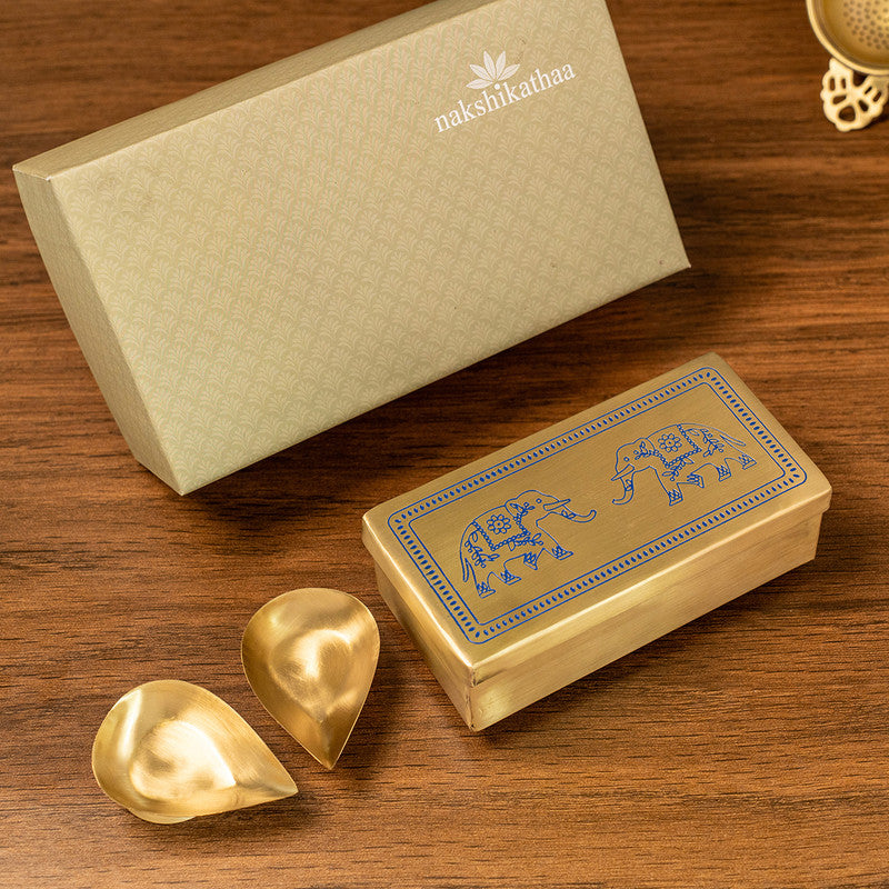 Brass Kunjar Gift Box | Blue & Gold、mySite、camillekostekn