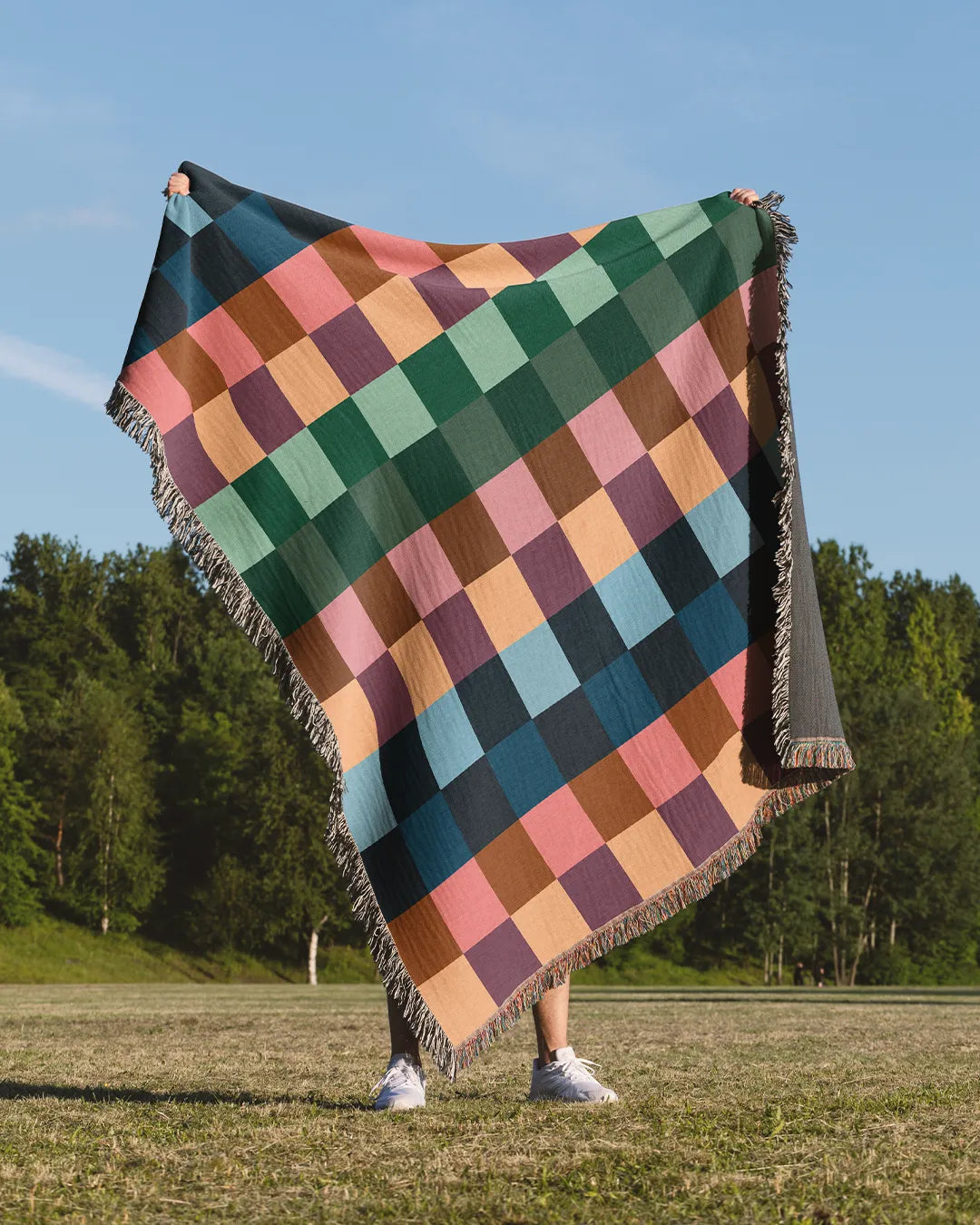 Vibrant Gingham Cotton Woven Throw Blanket、mySite、gigharbornorthrealestate