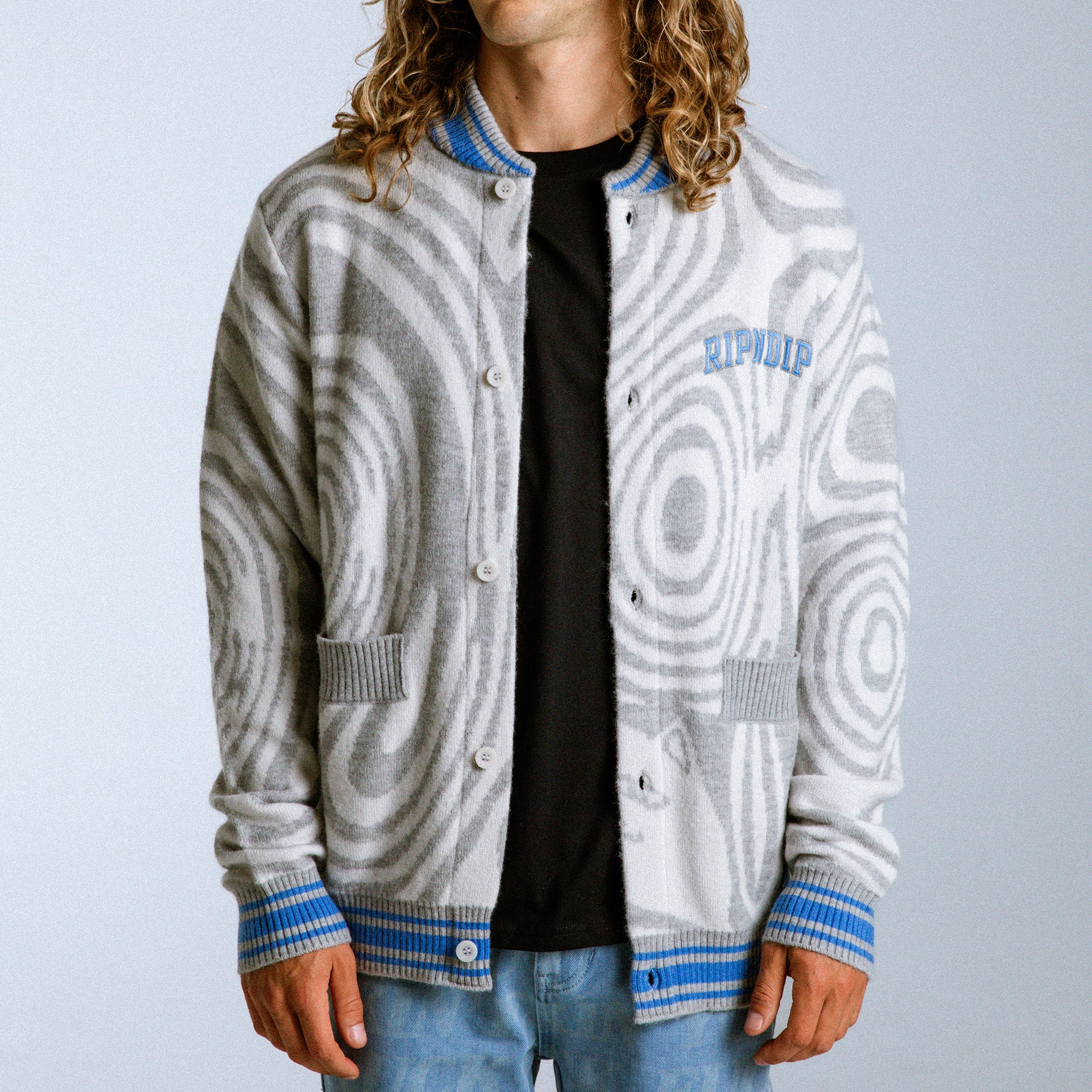  Hypnotic Team Spirit Knit Cardigan (Grey/Light Blue)、mySite、merchandisen