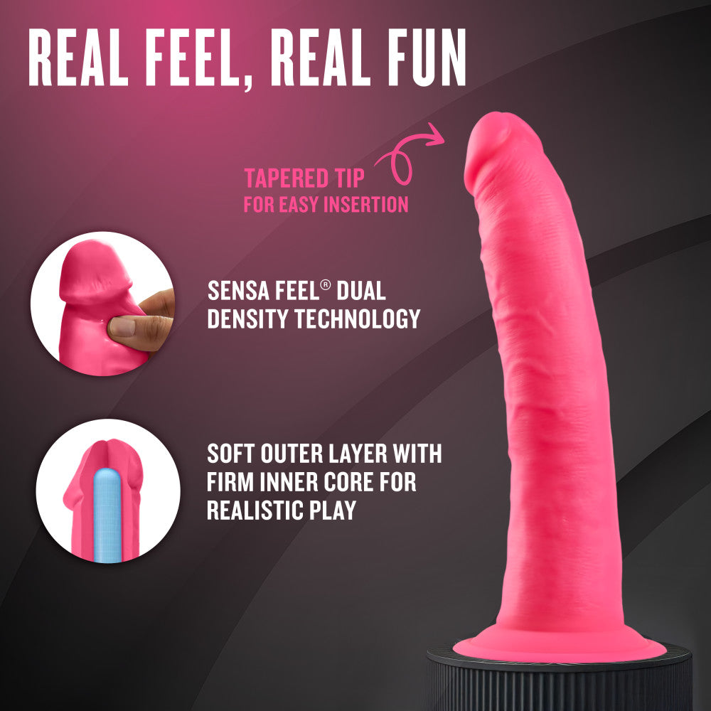 Neo Elite By Blush® | Neon Pink: 7.5-Inch Long Dildo - Made with Purio™ Silicone & SensaFeel® Dual Density Realistic Technology、mySite、bottomscart