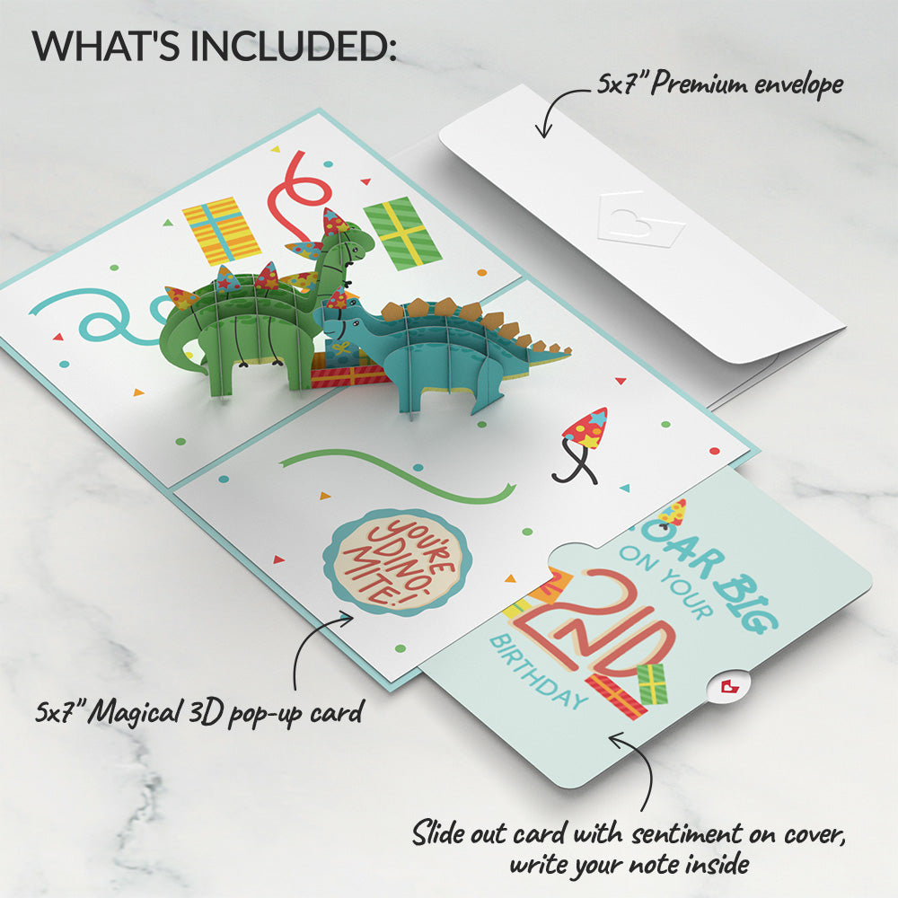 Dinosaurs 2nd Birthday Pop-Up Card and Sentiment Set、mySite、solidvoid
