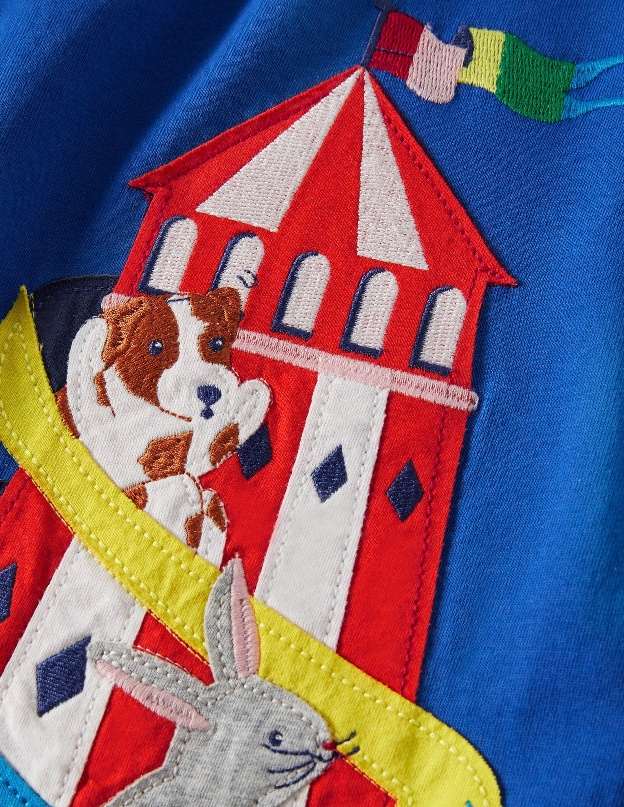  Animal Appliqué T-shirt-Bluebell Blue Carnival Slide、mySite、ashleygrahame