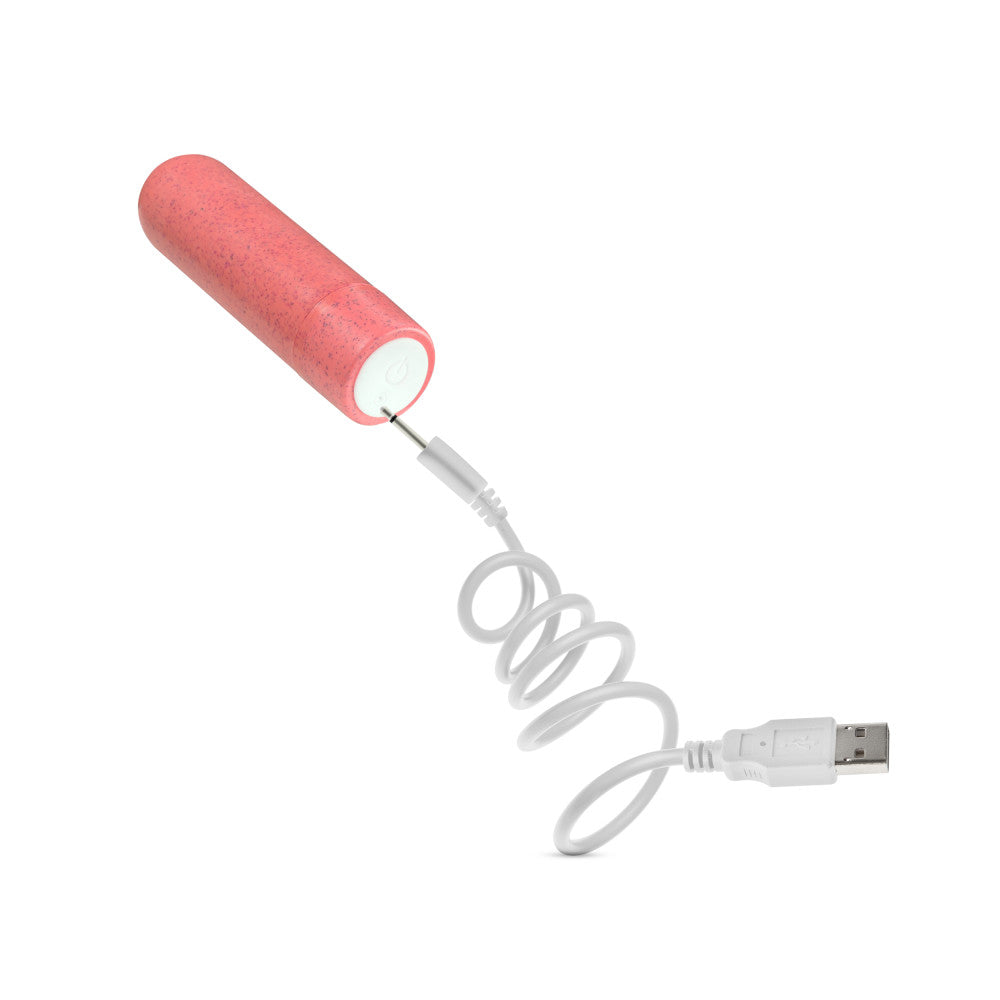 Gaia® By Blush | Eco Rechargeable: Plant-Based 3 Smooth Multispeed Bullet Vibrator in Coral - Made from Sustainable BioFeel™、mySite、bottomscart