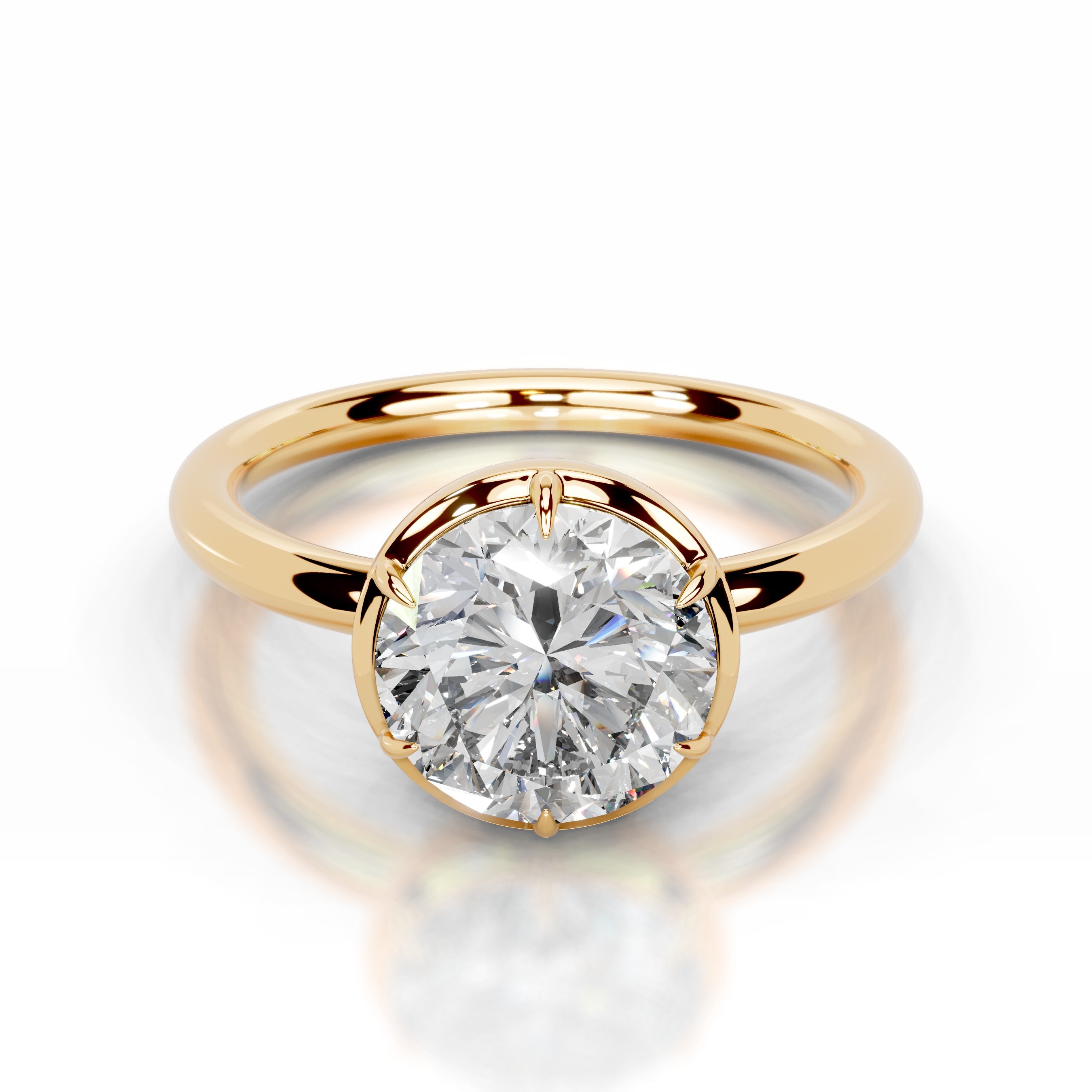 Narcisa Round Lab Grown Diamond Ring - 18K Yellow Gold、mySite、hinf8tx79