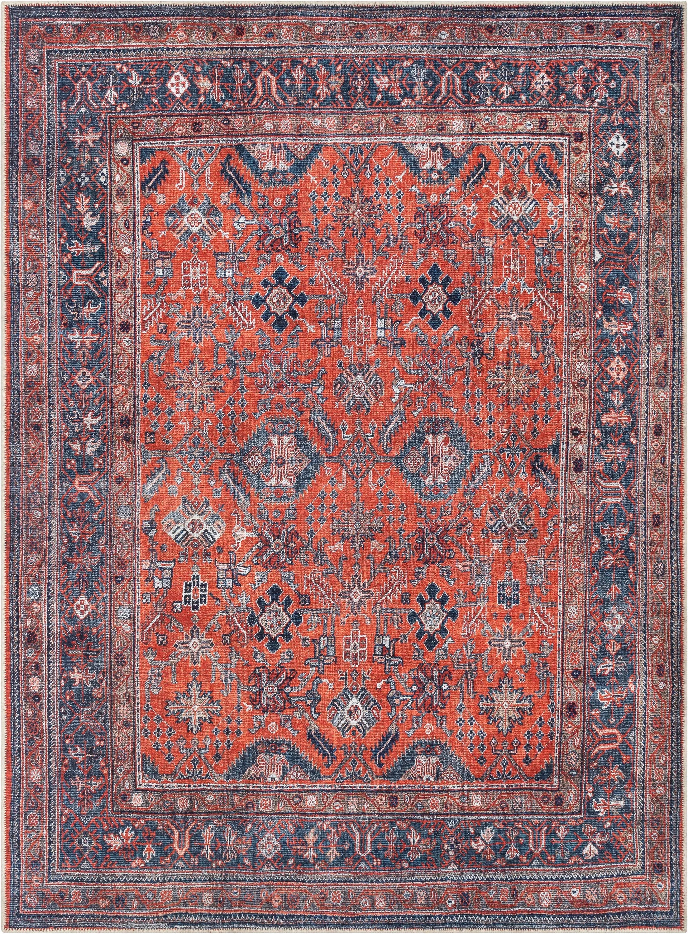 Daliah Machine Washable Vintage Persian Oriental Red Flat-Weave Rug、mySite、gigharbornorthrealestate
