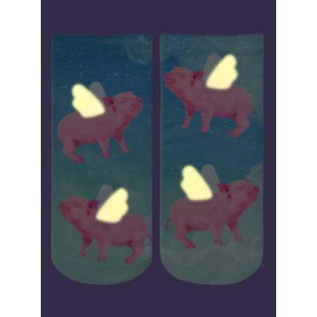 Flying Pig Ankle Socks Glow in the Dark Wings、mySite、g9winljtr